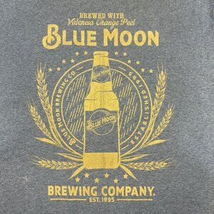 Blue Moon Brewing Company Graphic T-Shirt Size 2X Heather Blue